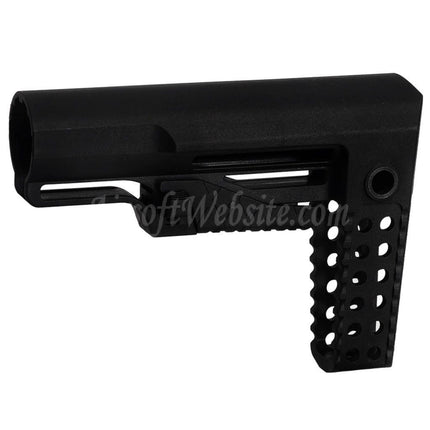Crosse rétractable APS RS-4 avec support de sangle QD et paracorde pour fusils M4 AEG à tube tampon Airsoft Noir