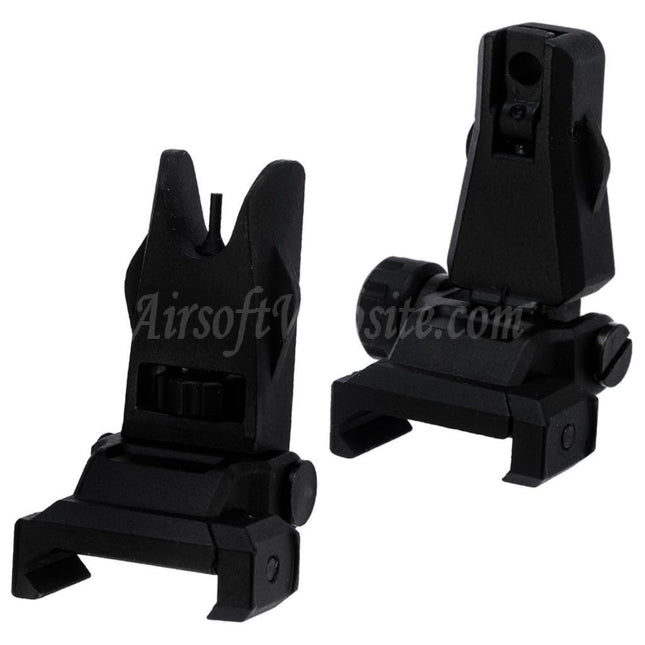 Viseur avant et arrière rabattable APS New Hawk pour fusils AEG M4/M16 avec rail Picatinny 20 mm 1913
