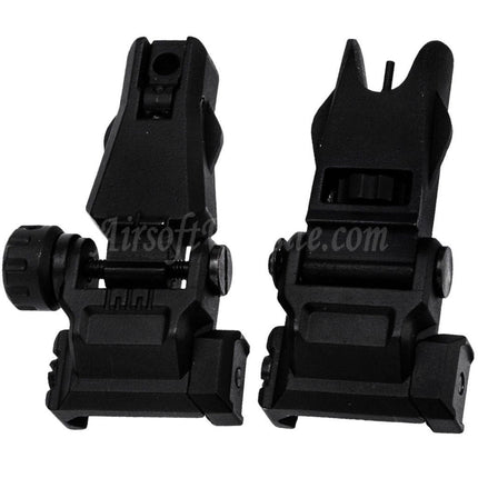 Viseur avant et arrière rabattable APS New Hawk pour fusils AEG M4/M16 avec rail Picatinny 20 mm 1913