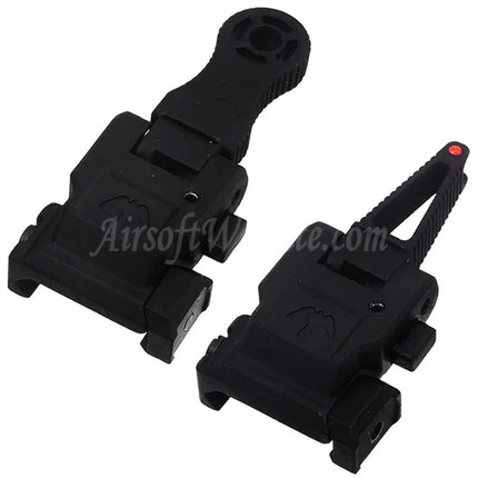 APS Falcon Flip Up Fiber Optic Vorne Hinten Anblick Für 20mm 1913 Picatinny Schiene M4 M16 AEG Gewehre Airsoft