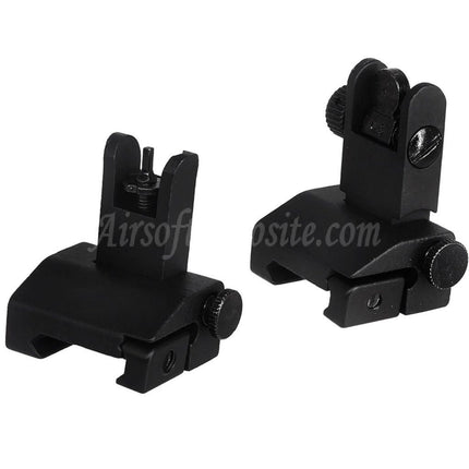 Viseur avant et arrière rabattable en métal CYMA pour fusils AEG M4 M16 avec rail Picatinny 20 mm 1913