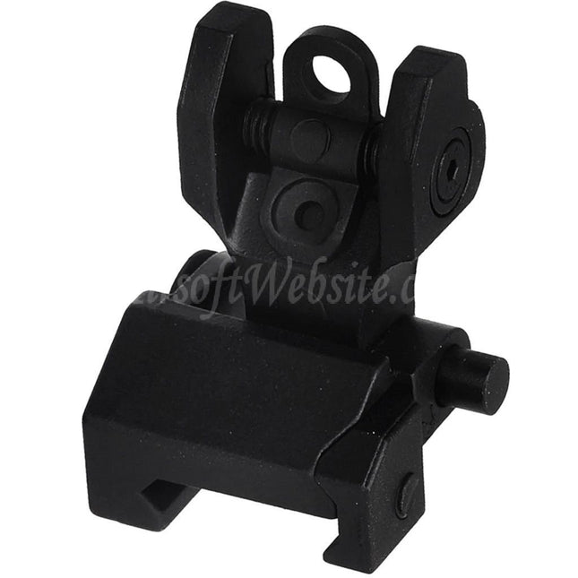 Viseur arrière de combat rabattable en métal CYMA pour fusils AEG M4 M16 avec rail Picatinny 20 mm 1913