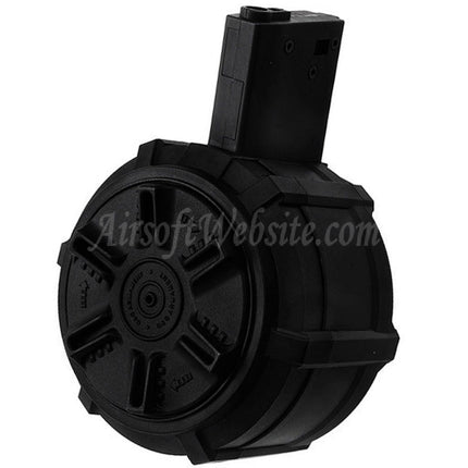 Chargeur tambour polymère G&amp;G 2 300 cartouches pour fusils AEG G&amp;G M4 et M16, noir