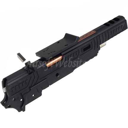 5KU CNC Aluminum Limcat Sabercat Style Barrel Slide Middle Frame Kit Complete Set Suitable For Tokyo Marui Hi-Capa Series GBB Pistols