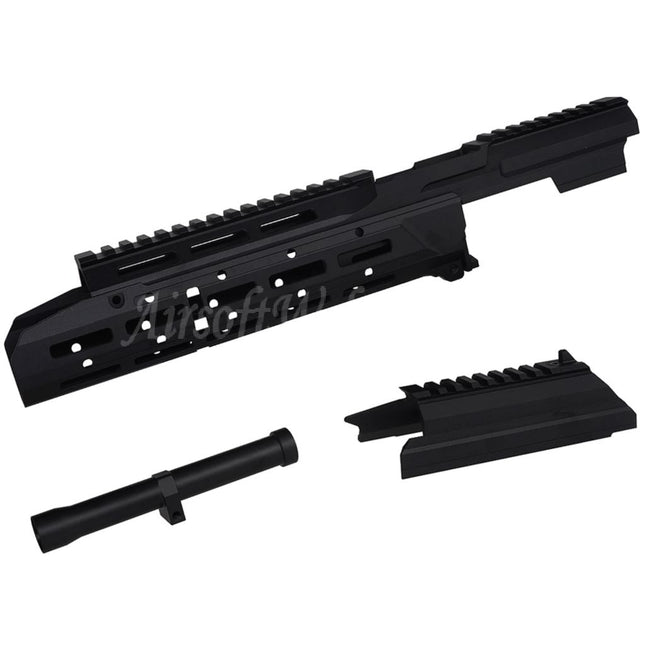 5KU Chassis SAG Style MK3 Monolithic M-Lok Handguard Rail System Railed Dust Cover Set For Tokyo Marui AKM GBB Series Rifles Airsoft Black
