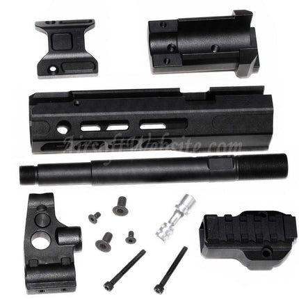 Dytac SLR Rifleworks ION Lite 165mm 6.5" Inches Extended M-LOK Handguard Rail System Kit with Outer Barrel For GHK AK Series GBB Rifles Airsoft Black