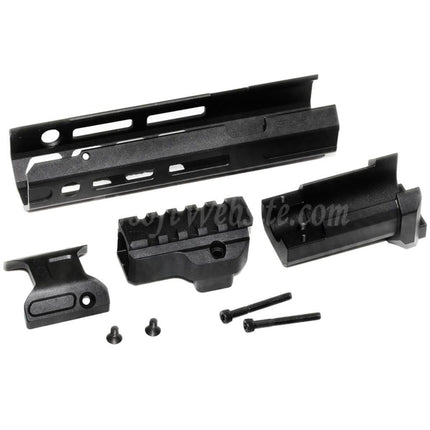 Dytac SLR Rifleworks ION Lite 165mm 6.5" Inches Extended M-LOK Handguard Rail System Kit with Outer Barrel For GHK AK Series GBB Rifles Airsoft Black