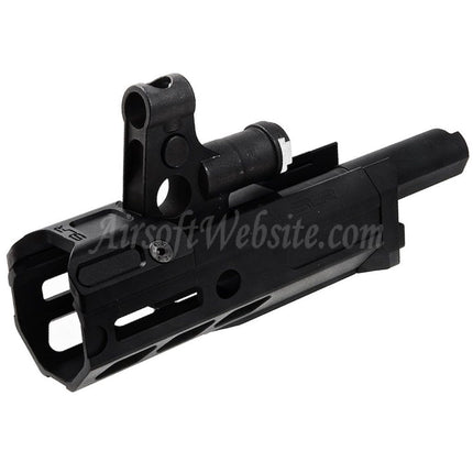 Dytac SLR Rifleworks 125mm 4.7" Inches Light M-LOK Extended Handguard Rail System Kit with Outer Barrel For Tokyo Marui AKM Series GBB Rifles Airsoft Black