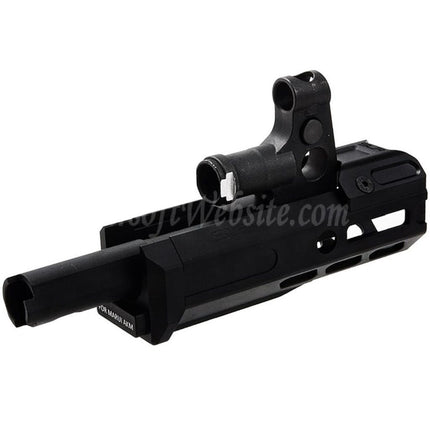 Dytac SLR Rifleworks 125mm 4.7" Inches Light M-LOK Extended Handguard Rail System Kit with Outer Barrel For Tokyo Marui AKM Series GBB Rifles Airsoft Black