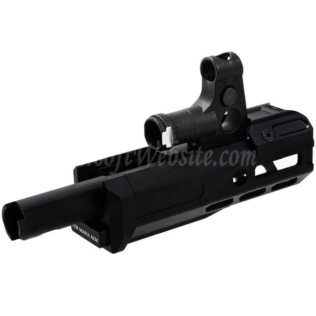 Dytac SLR Rifleworks 125mm 4.7" Inches Light M-LOK Extended Handguard Rail System Kit with Outer Barrel For Tokyo Marui AKM Series GBB Rifles Airsoft Black