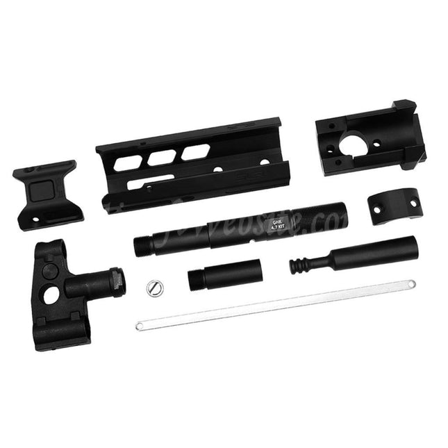 Dytac SLR Rifleworks 125mm 4.7" Inches ION Lite M-LOK Extended Handguard Rail System Kit with Outer Barrel For GHK AK Series GBB Rifles Airsoft Black