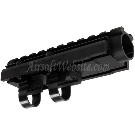 Hephaestus 20mm Picatinny Railed Gas Tube Type III For AKS-74U AKMSU Series AEG GBB Rifles Airsoft Black