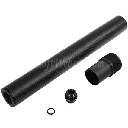 Laylax PSS 257mm/265mm Short Type Carbon Fiber Outer Barrel For Tokyo Marui VSR-10 Series Bolt Action Sniper Airsoft Black