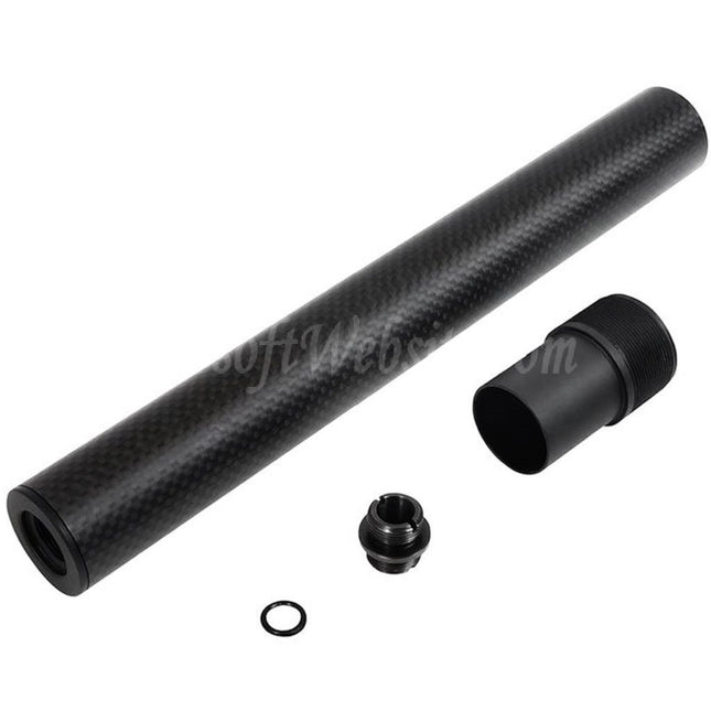 Laylax PSS 257mm/265mm Short Type Carbon Fiber Outer Barrel For Tokyo Marui VSR-10 Series Bolt Action Sniper Airsoft Black