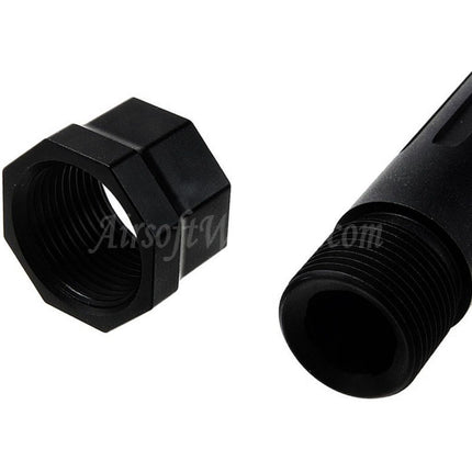 Canon extérieur fileté central en aluminium CNC RWA Agency Arms - 14 mm CCW pour pistolets Umarex (VFC) G17 Gen3 Gen4 G18C / RWA Agency Arms série EXA GBB Airsoft