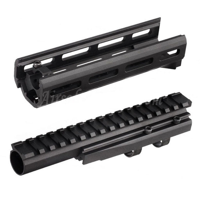 Garde-main Hephaestus 6,5 pouces 160 mm en aluminium CNC M-LOK avec tube à gaz de 20 mm pour fusils GHK LCT AKS-74U série AEG GBB Airsoft noir