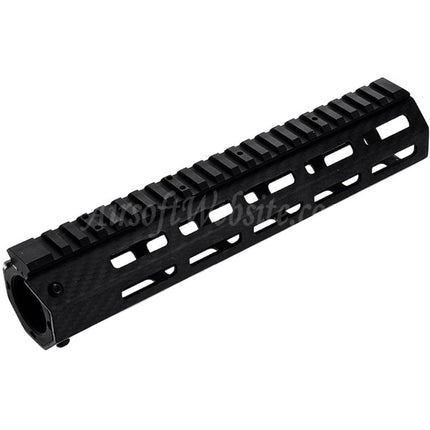 Revanchist Airsoft 245mm 9.5" Inches Lightweight Carbon Fiber M-LOK Handguard Rail System For Tokyo Marui M4 Series MWS GBB Rifles Black