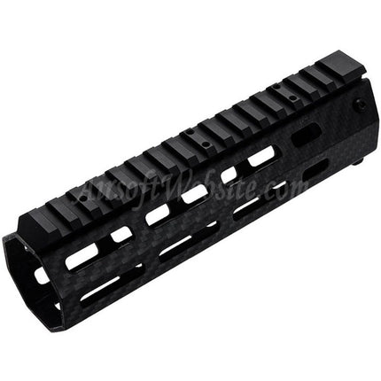 Revanchist Airsoft 180mm 7" Inches Lightweight Carbon Fiber M-LOK Handguard Rail System For Tokyo Marui M4 Series MWS GBB Rifles Black
