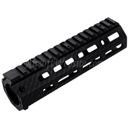 Revanchist Airsoft 180mm 7" Inches Lightweight Carbon Fiber M-LOK Handguard Rail System For Tokyo Marui M4 Series MWS GBB Rifles Black