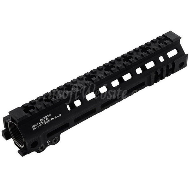 Système de rail de garde-main Z-Parts en aluminium 255 mm 10 pouces MK4 M-LOK avec écrou de canon pour fusils GHK série M4 GBB Airsoft noir
