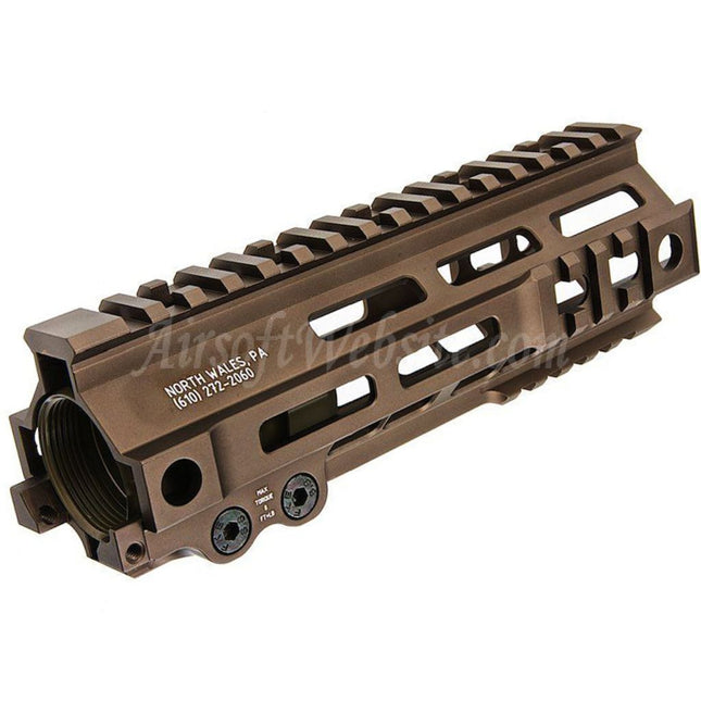 Système de rail de garde-main Z-Parts en aluminium 185 mm 7 pouces MK4 M-LOK avec écrou de canon pour fusils GHK série M4 GBB Airsoft Tan