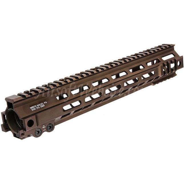 Système de rail de garde-main Z-Parts en aluminium 335 mm 13 pouces MK4 M-LOK avec écrou de canon pour fusils Tokyo Marui série M4 MWS GBB Airsoft Tan