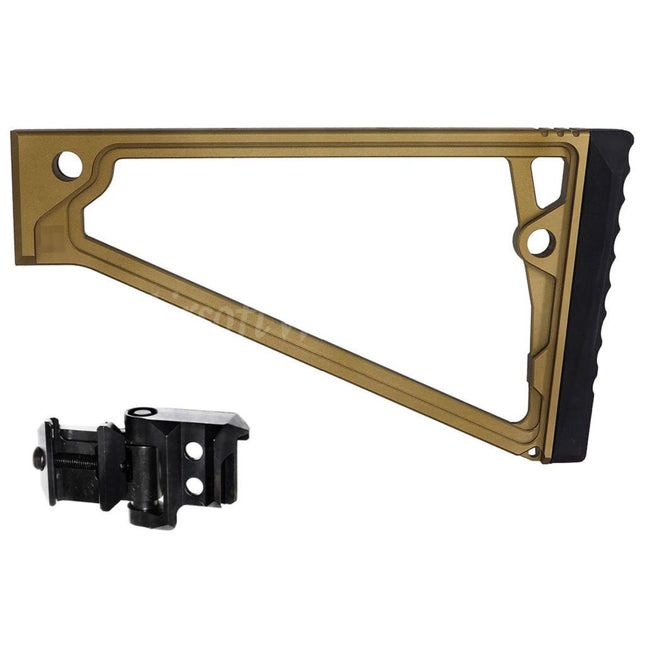5KU 205mm Aluminum TS-8RP Triangle Stock with M1913 Adaptor For 20mm Picatinny Stock Adaptor Rifles Airsoft