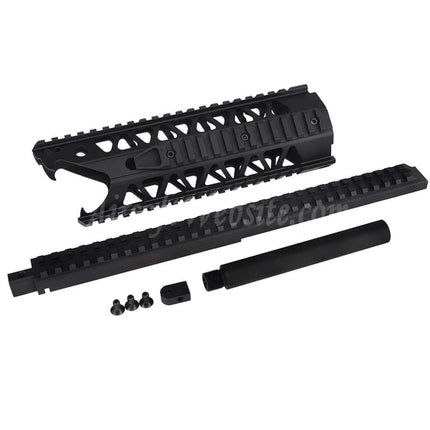 Système de rail de garde-main Army Armament 9 pouces à 4 côtés avec interface Keymod Raptor RAS pour fusils Army Armament R908 AUG AEG Airsoft, noir