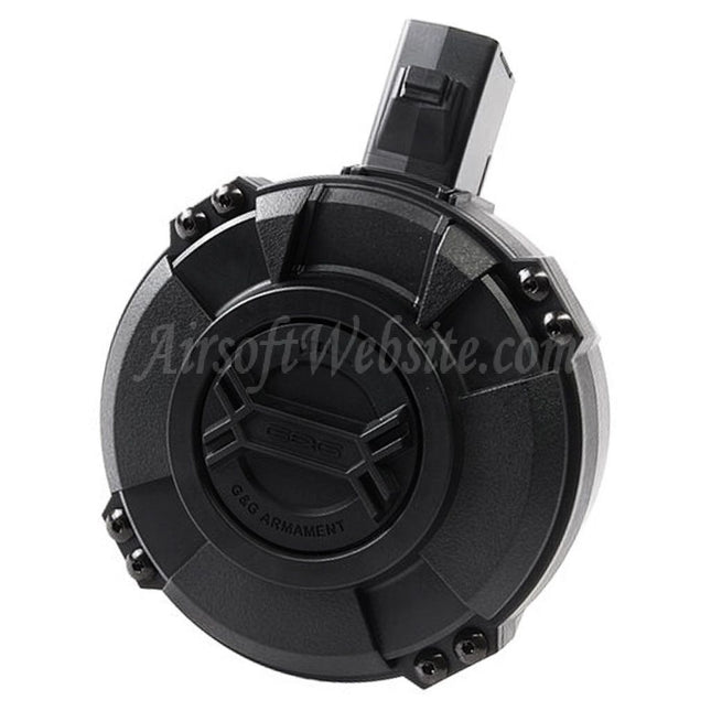 G&G 1730rd Polymer Manual Winding Drum Magazine For G&G PRK9 Series AEG Rifles Airsoft Black