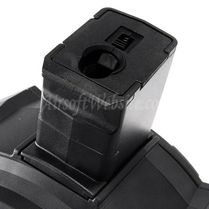 G&G 1730rd Polymer Manual Winding Drum Magazine For G&G PRK9 Series AEG Rifles Airsoft Black