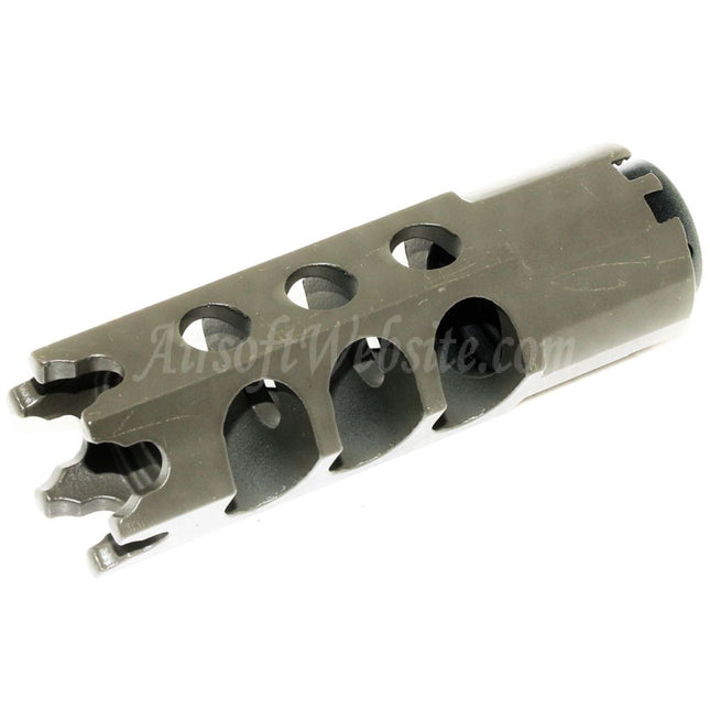 CYMA DTK-1 Style Muzzle Brake Flash Hider with Adaptor For -14mm CCW Counter-Clockwise Thread Barrel Rifles Airsoft