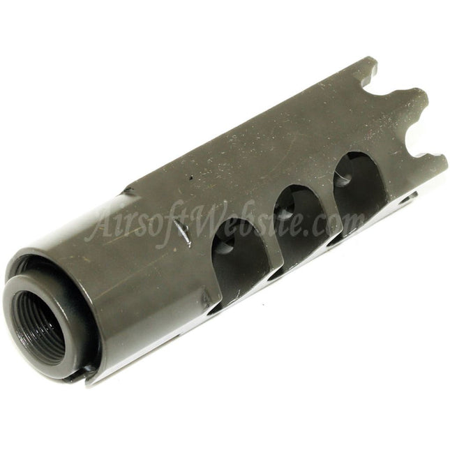 CYMA DTK-1 Style Muzzle Brake Flash Hider with Adaptor For -14mm CCW Counter-Clockwise Thread Barrel Rifles Airsoft