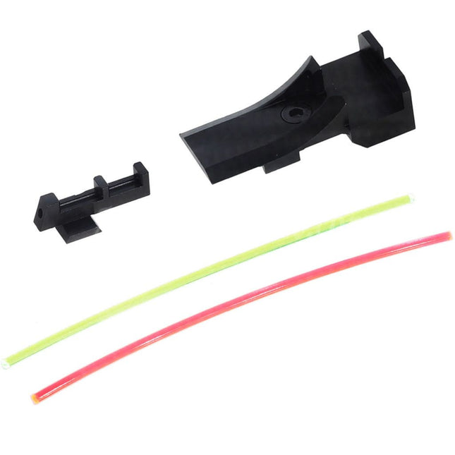 AIP Aluminum Front Rear Fiber Optic Sight V2 For Tokyo Marui Hi-Capa 5.1 Series GBB Pistols Airsoft