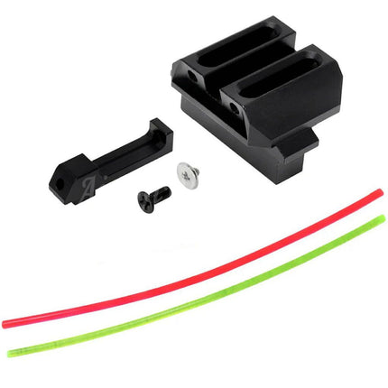 AIP Aluminum Front Rear Fiber Optic Fixed Carry Sight For Tokyo Marui G17 Series GBB Pistols Airsoft