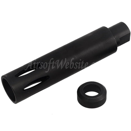 Cache-flamme CYMA 113 mm XM177 E2 pour fusils à canon fileté antihoraire -14 mm CCW, noir