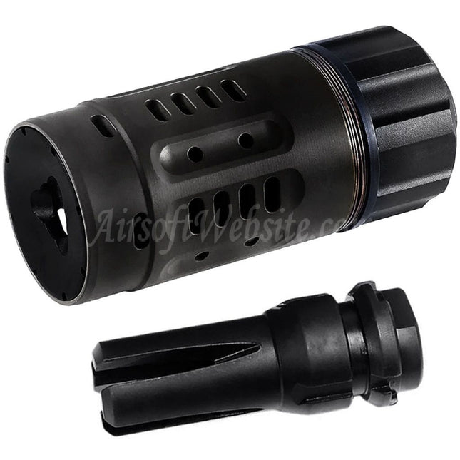 5KU Pyro Enhanced Muzzle Brake with 4-Prong Flash Hider -14mm CCW Counter-Clockwise Thread