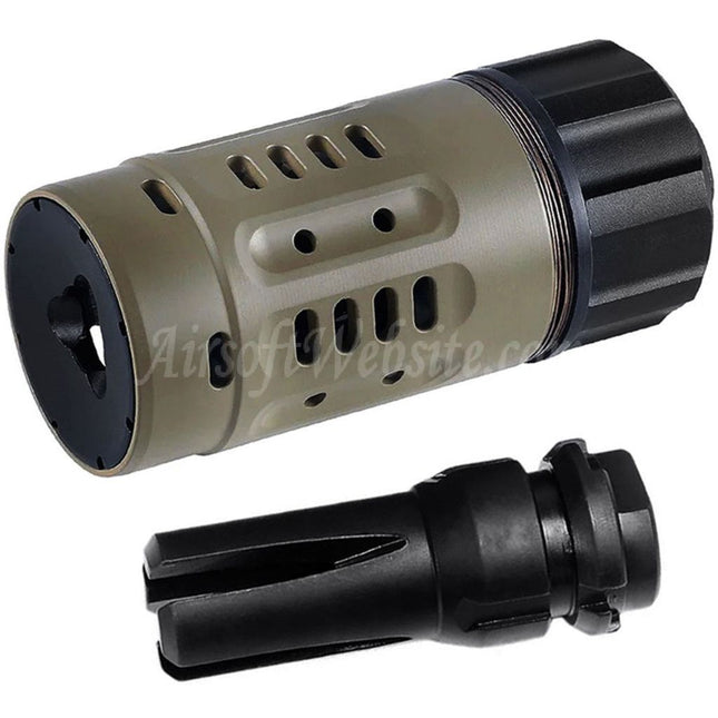 5KU Pyro Enhanced Muzzle Brake with 4-Prong Flash Hider -14mm CCW Counter-Clockwise Thread