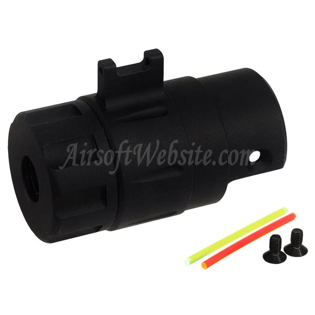 5KU CNC Aluminum Built-In Fiber Optic Front Sight Silencer Adaptor Kit -14mm CCW Thread For Action Army AAP01 GBB Pistols Airsoft