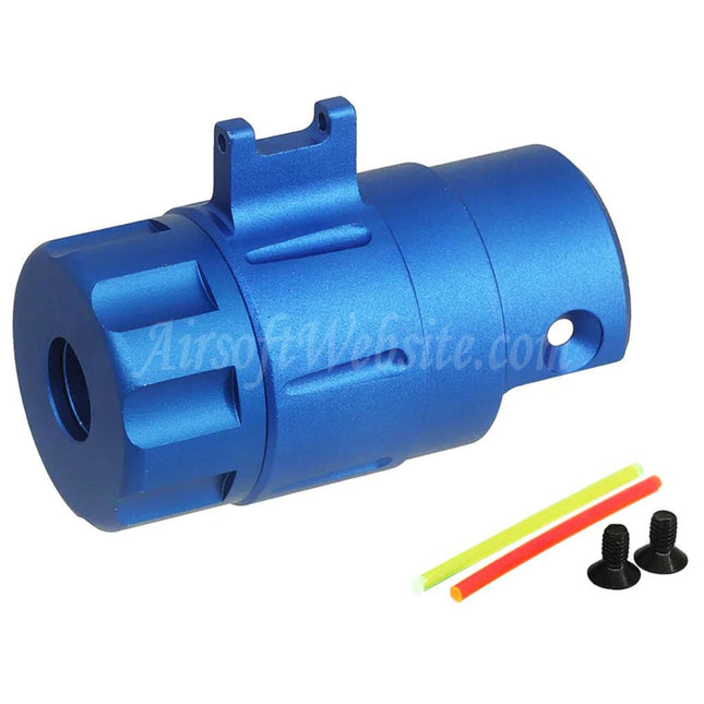 5KU CNC Aluminum Built-In Fiber Optic Front Sight Silencer Adaptor Kit -14mm CCW Thread For Action Army AAP01 GBB Pistols Airsoft