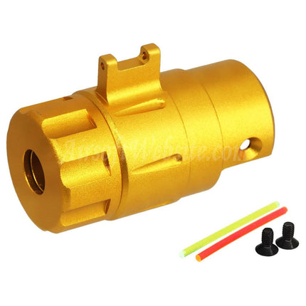 5KU CNC Aluminum Built-In Fiber Optic Front Sight Silencer Adaptor Kit -14mm CCW Thread For Action Army AAP01 GBB Pistols Airsoft