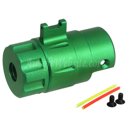 5KU CNC Aluminum Built-In Fiber Optic Front Sight Silencer Adaptor Kit -14mm CCW Thread For Action Army AAP01 GBB Pistols Airsoft