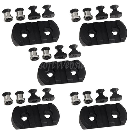 Site web Airsoft, rail en aluminium à 3 fentes, 5 pièces, pour système de garde-mains M-LOK et KeyMod, noir