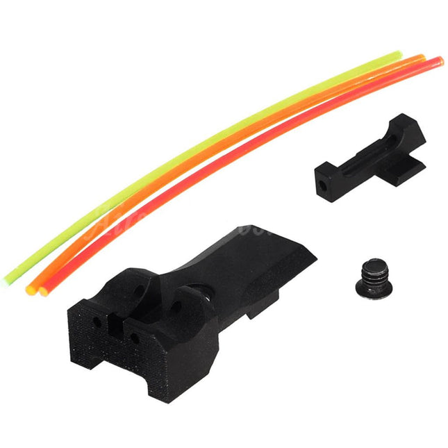 BBT Aluminum Fiber Optic Front Rear Sight Set For Tokyo Marui Hi-Capa 5.1 Series GBB Pistols Airsoft