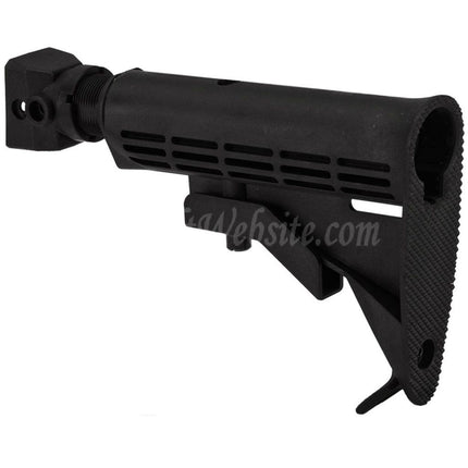 CYMA LE Style 6-Positions Retractable Stock with Stock Adaptor QD Sling Swivel Buffer Tube For AK Series AEG Rifles Airsoft Black
