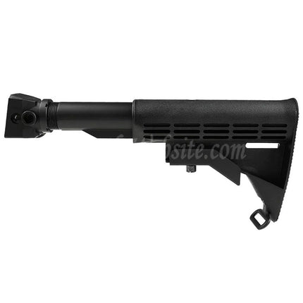 CYMA LE Style 6-Positions Retractable Stock with Stock Adaptor QD Sling Swivel Buffer Tube For AK Series AEG Rifles Airsoft Black