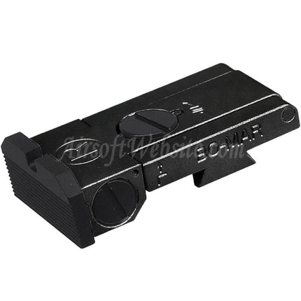 Mire arrière 5KU en aluminium CNC style Bo-Mar pour pistolets GBB WE (WE-TECH) Tokyo Marui Hi-Capa Series Airsoft