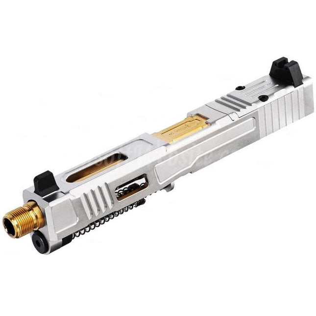 Ensemble complet de canon supérieur à glissière en acier inoxydable VFC CNC Fowler Industries MKII pour pistolets Elite Force VFC G17 Gen5 GBB, argent Airsoft
