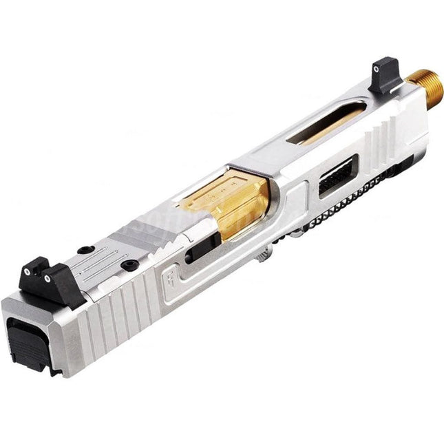 Ensemble complet de canon supérieur à glissière en acier inoxydable VFC CNC Fowler Industries MKII pour pistolets Elite Force VFC G17 Gen5 GBB, argent Airsoft