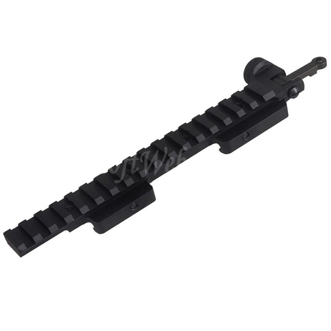 CYMA CGS KAC Style 556 Riser Flip-Up Sight Extended Top Rail Scope Mount Set For 20mm picatinny Rail