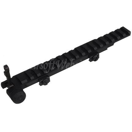 CYMA CGS KAC Style 556 Riser Flip-Up Sight Extended Top Rail Scope Mount Set For 20mm picatinny Rail